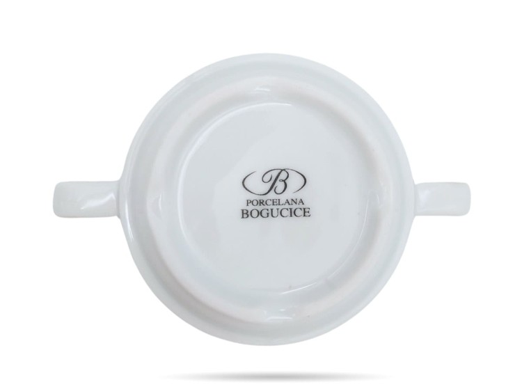 Bulionówka biała 300 ml z uchwytami sztaplowana PORCELANA BOGUCICE