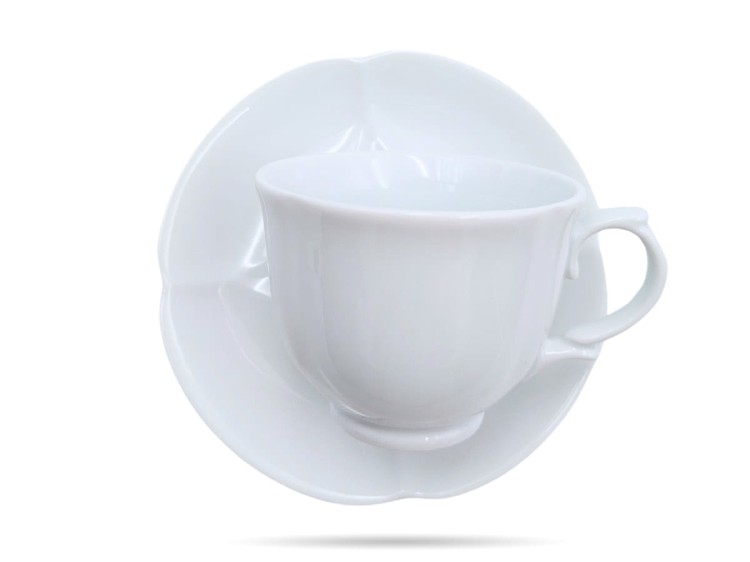 Filiżanki ze spodkami 220 ml 2 szt prezent Perla White PORCELANA BOGUCICE