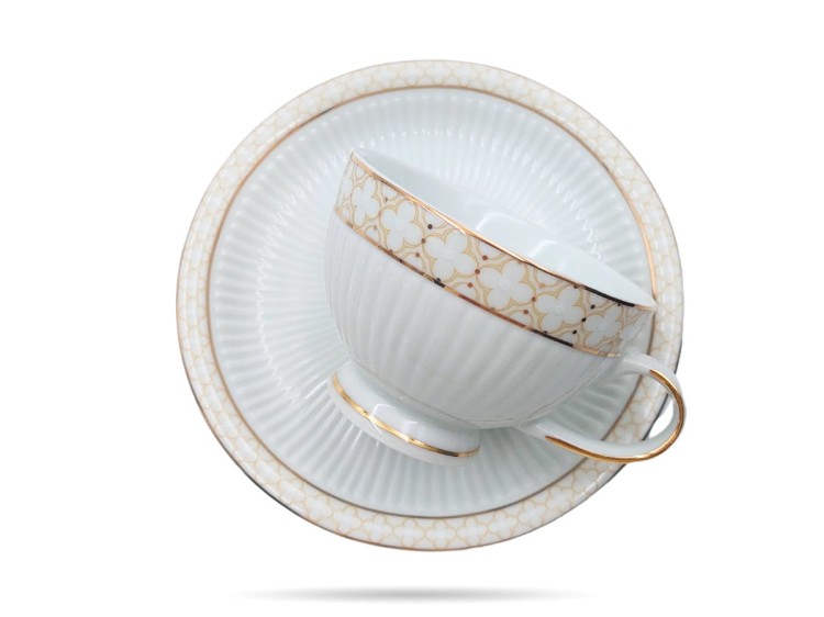 Filiżanki ze spodkami 200 ml 2 szt Oxia prezent PORCELANA BOGUCICE