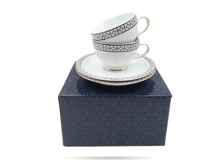 Filiżanki ze spodkami 200 ml 2 szt Patra prezent PORCELANA BOGUCICE