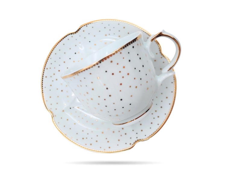 Filiżanki ze spodkami 220 ml 2 szt prezent Alessia PORCELANA BOGUCICE