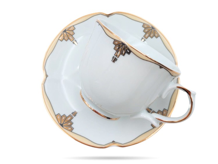 Filiżanki ze spodkami 220 ml 2 szt prezent Clara PORCELANA BOGUCICE