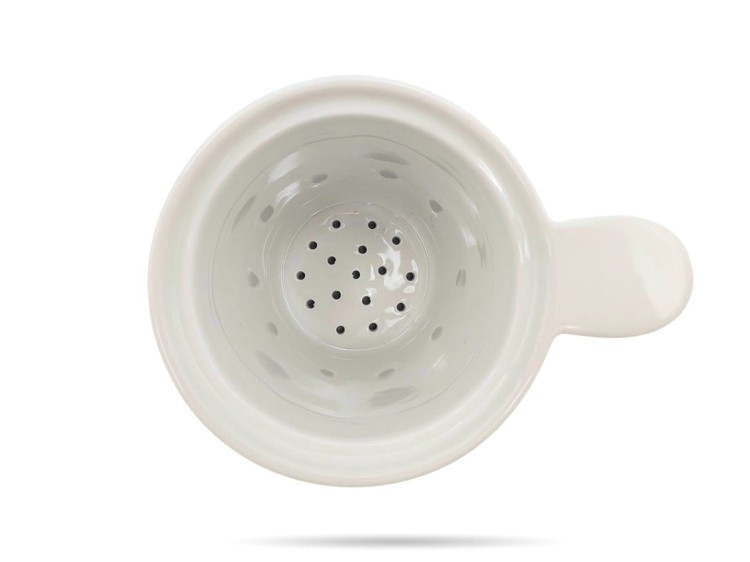 Kubek z pokrywką 400 ml zaparzacz Cottage White Alumina PORCELANA BOGUCICE