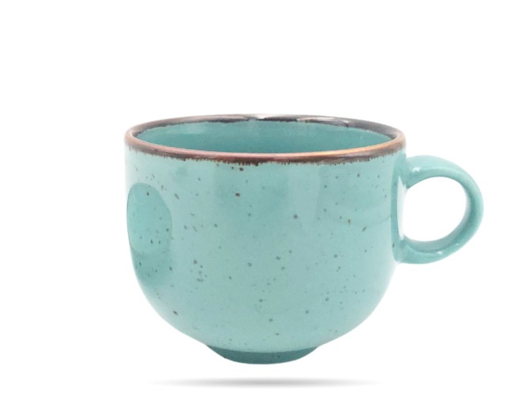 Filiżanka ze spodkiem 250 ml zielona Rustic Green PORCELANA BOGUCICE