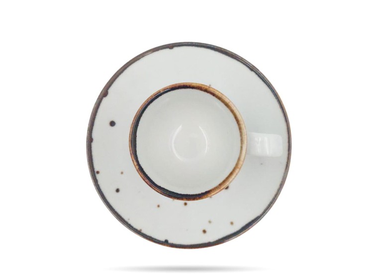 Filiżanka ze spodkiem espresso 90 ml biała Cottage White PORCELANA BOGUCICE