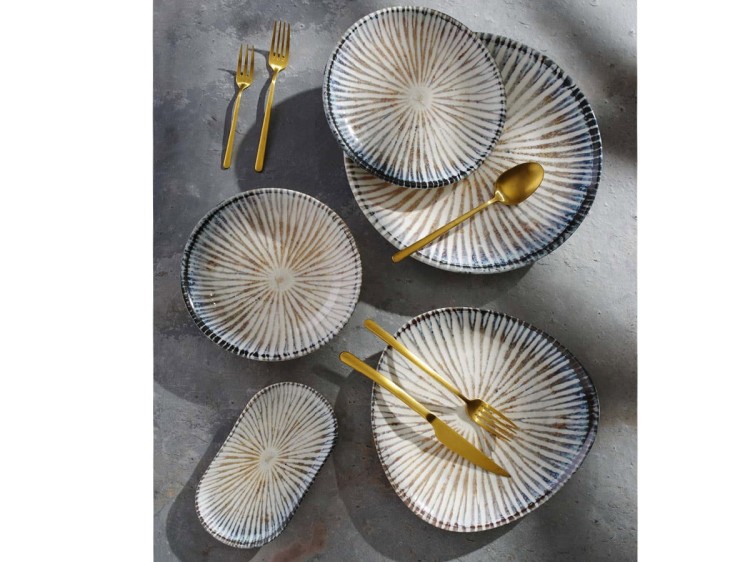 Talerz deserowy 21 cm Ammonite talerz płytki porcelana FINE DINE