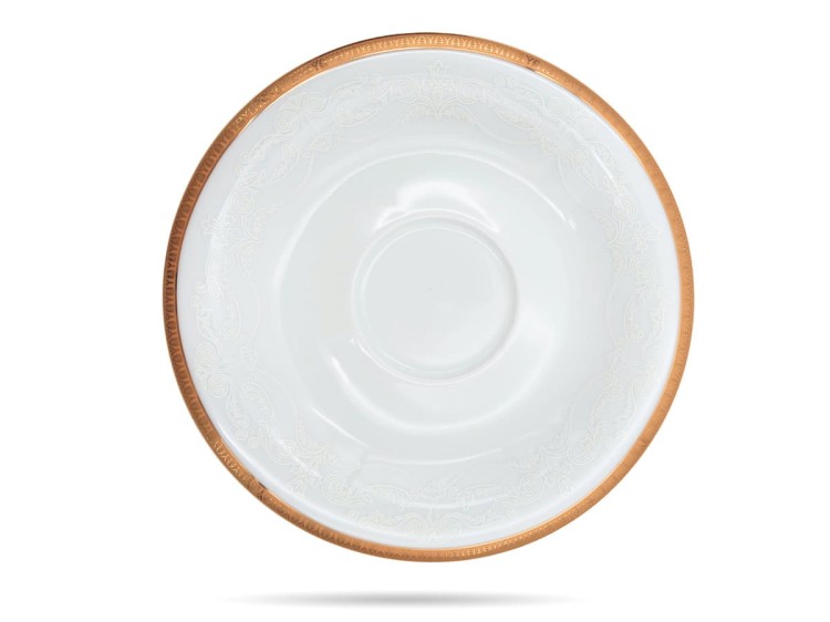 Filiżanki ze spodkiem 200 ml Antonio Gold Plus prezent PORCELANA BOGUCICE