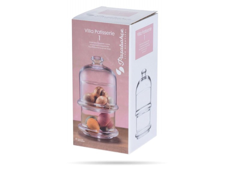 Pojemnik szklany Villa Patisserie 230 ml 2 części + klosz PASABAHCE