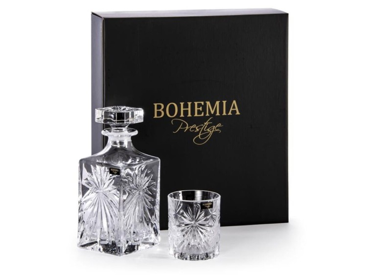 Zestaw do whisky Prestige Fiore karafka + 6 szklanek kryształ BOHEMIA