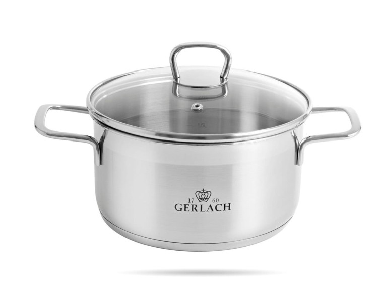 Komplet garnków Brava 4 garnki z pokrywkami stal GERLACH