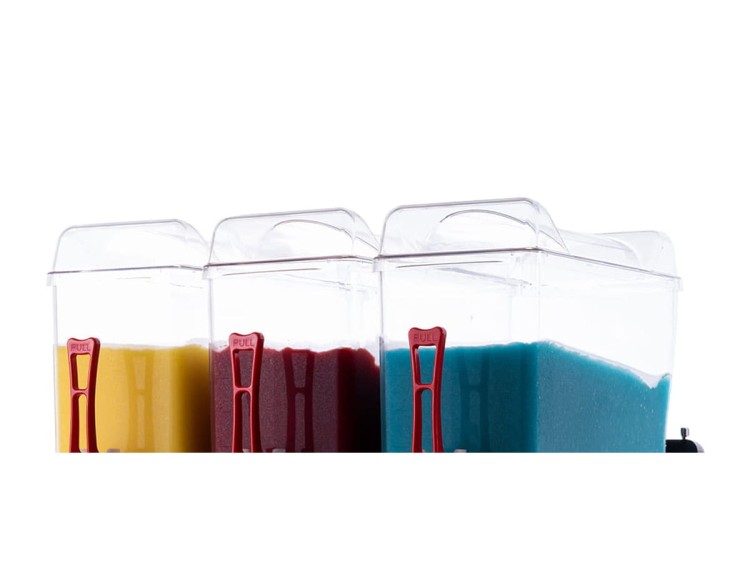 Granitor do sorbetów slush shake potrójny 12L + 12L + 12L RESTO QUALITY
