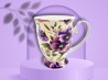 Kubki w sercu kwiaty bratki 300 ml 2 szt porcelana na prezent CARMANI