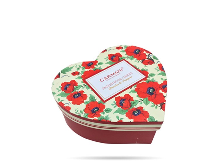 Kubki w sercu kwiaty maki 300 ml 2 szt porcelana na prezent CARMANI