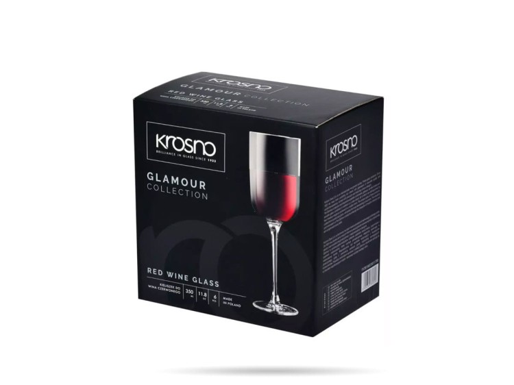6 kieliszków wino czerwone  350ml GLAMOUR KROSNO