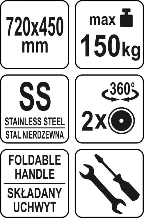 Wózek platformowy składany max 150 kg YATO