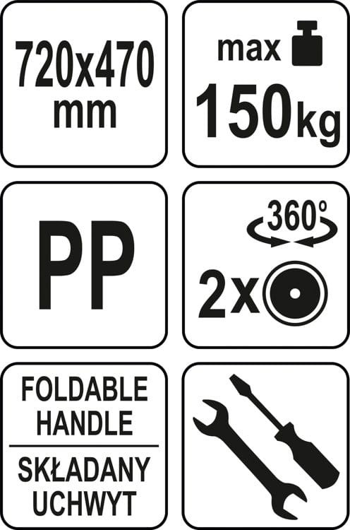 Składany wózek platformowy max 150kg PP YATO