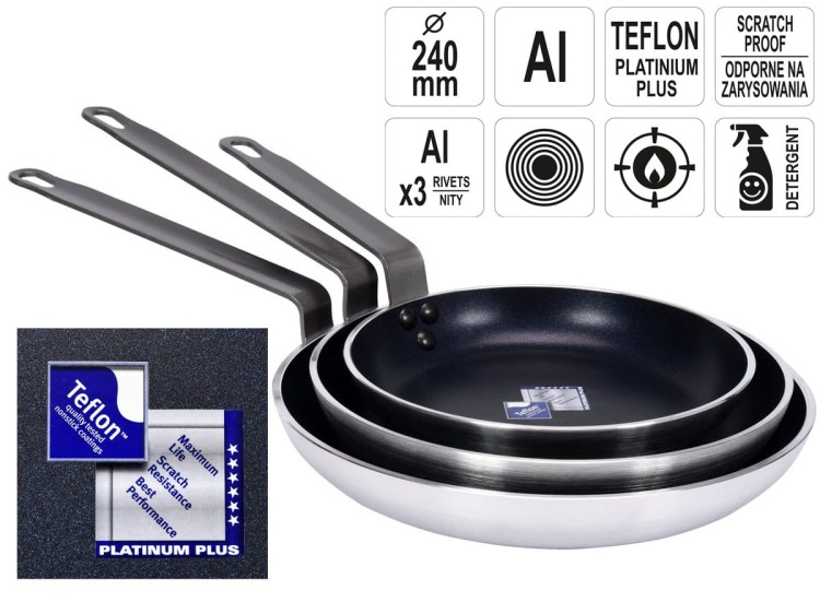 Aluminiowa patelnia 24 cm teflon YATO
