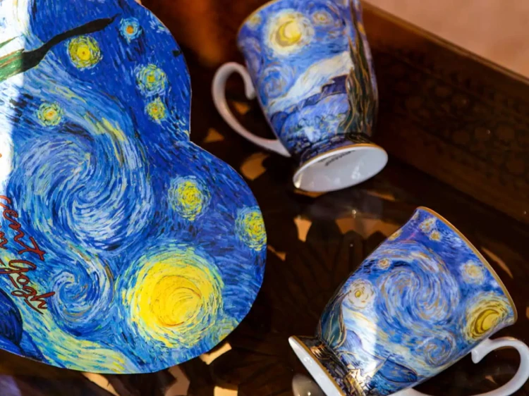 Kubki w sercu prezent 280 ml Gwiaździsta noc Van Gogh CARMANI
