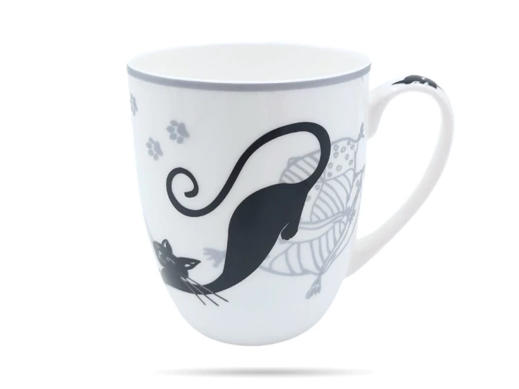 Kubki koty 400 ml 2 szt pełnia Crazy Cat porcelana na prezent CARMANI