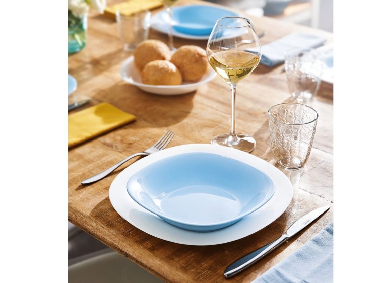 Serwis obiadowy dla 6 os 18 el Light Blue niebieski Carine LUMINARC
