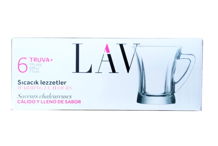 6 szklanek z uchem herbata 220 ml TRUVA LAV