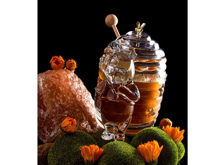 Kryształowy pojemnik na miód miś 300 ml Teddy Bear Prestige BOHEMIA