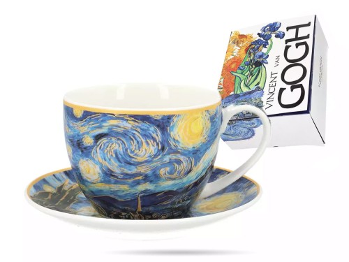Filiżanka ze spodkiem Van Gogh Gwiaździsta noc 250 ml porcelana CARMANI