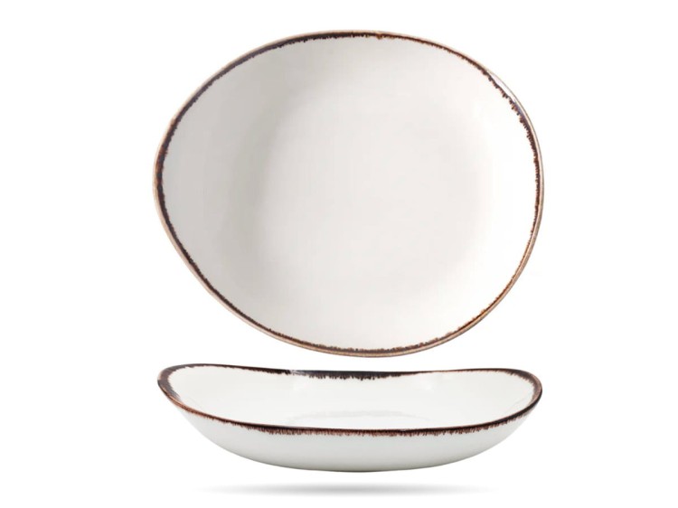 Talerz głęboki prezentacyjny Vanilla 27 x 24 cm kremowy porcelana FINE DINE