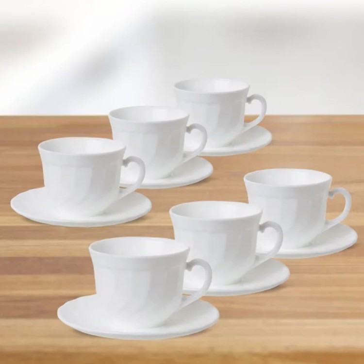 Serwis kawowy dla 4 osób 8 el filiżanka 280 ml biały Trianon LUMINARC