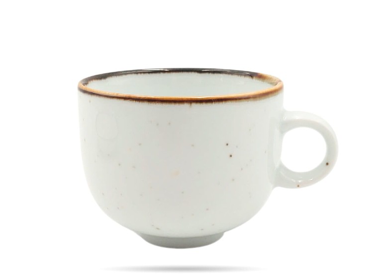 Filiżanka ze spodkiem 250 ml Rustic Biała ALUMINA PORCELANA BOGUCICE