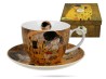 Filiżanka ze spodkiem Klimt Pocałunek 470 ml Jumbo porcelana na prezent DUO