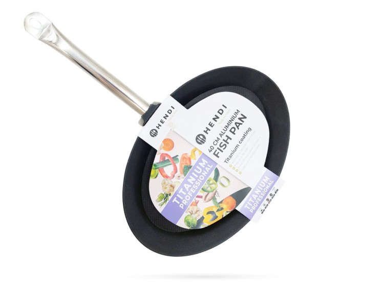 Patelnia owalna do ryb 40 x 27,5 cm Titanium Professional HENDI
