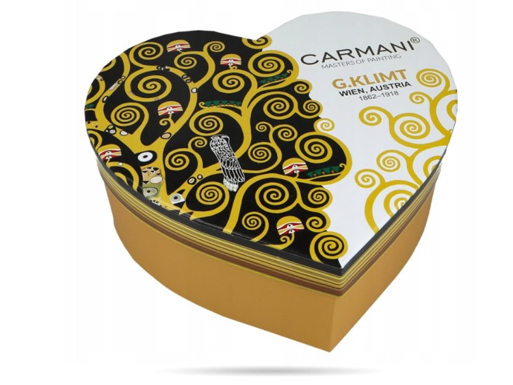 Kubki w sercu Klimt Drzewo życia 300 ml 2 szt porcelana na prezent CARMANI