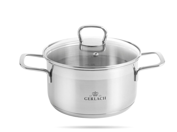 Komplet garnków Brava 4 garnki z pokrywkami stal GERLACH