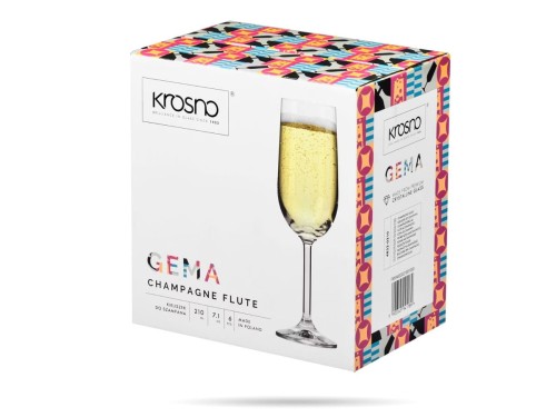 Kieliszki do szampana flute 210 ml zestaw 6 szt Gema KROSNO