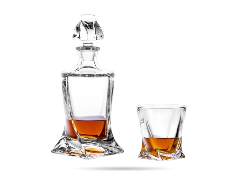 Zestaw do whisky Prestige Quadro karafka + 6 szklanek kryształ BOHEMIA