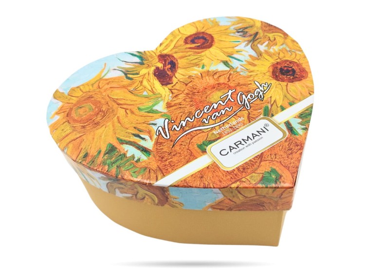 Kubki w sercu Van Gogh Słoneczniki 300 ml 2 szt porcelana na prezent CARMANI