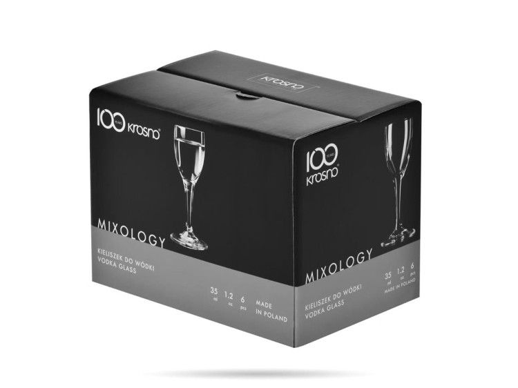 Kieliszki do wódki na stopie Mixology 35 ml zestaw 6 szt KROSNO