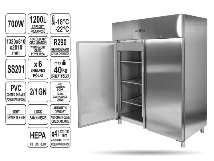 Szafa mroźnicza 1200L 1340x810x2010 YATO