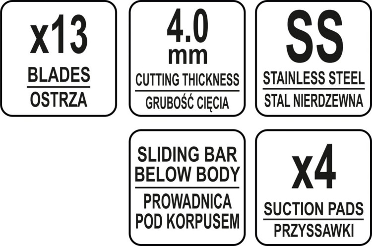 Krajalnica do pomidorów 4mm 13 ostrzy YATO