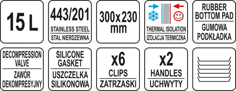 Termos cateringowy do transportu żywności 15L YATO