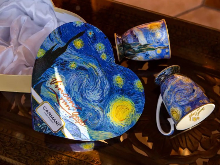 Kubki w sercu prezent 280 ml Gwiaździsta noc Van Gogh CARMANI