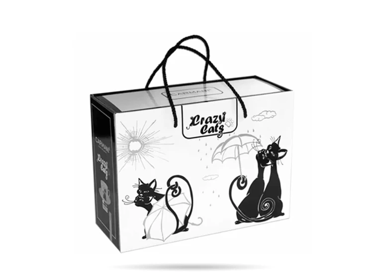 Kubki koty 400 ml 2 szt pełnia Crazy Cat porcelana na prezent CARMANI