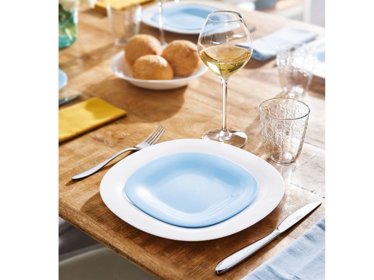 Serwis obiadowy dla 6 os 18 el Light Blue niebieski Carine LUMINARC