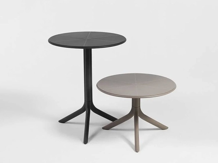 Stolik ogrodowy Spritz biały średnica 60,5 cm, wysokość 76,5 i 40 cm NARDI