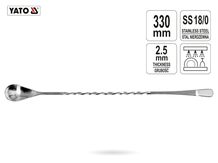 Łyżeczka barmańska koktajlowa 33 cm YATO