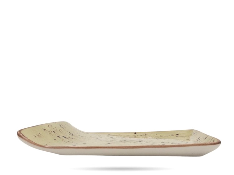 Talerz serwingowy Olive 21,5 x 18 cm zielony Earth Colours porcelana FINE DINE