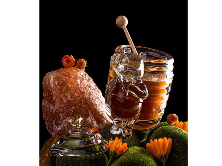 Kryształowy pojemnik na miód miś 300 ml Teddy Bear Prestige BOHEMIA