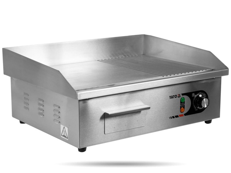 Płyta grillowa płaska 1/3 ryflowana 3,0 kW YATO