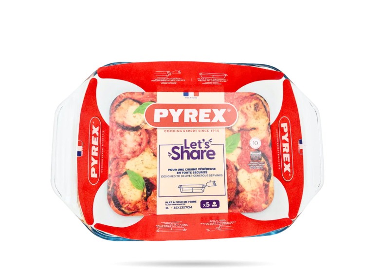 Szklane naczynie żaroodporne 35 x 23 cm 3 L Let’s Share PYREX
